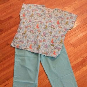 Basic uniform top and scrub wear pants